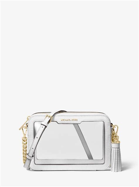 clear michael kors bag leather|Michael Kors genuine leather handbags.